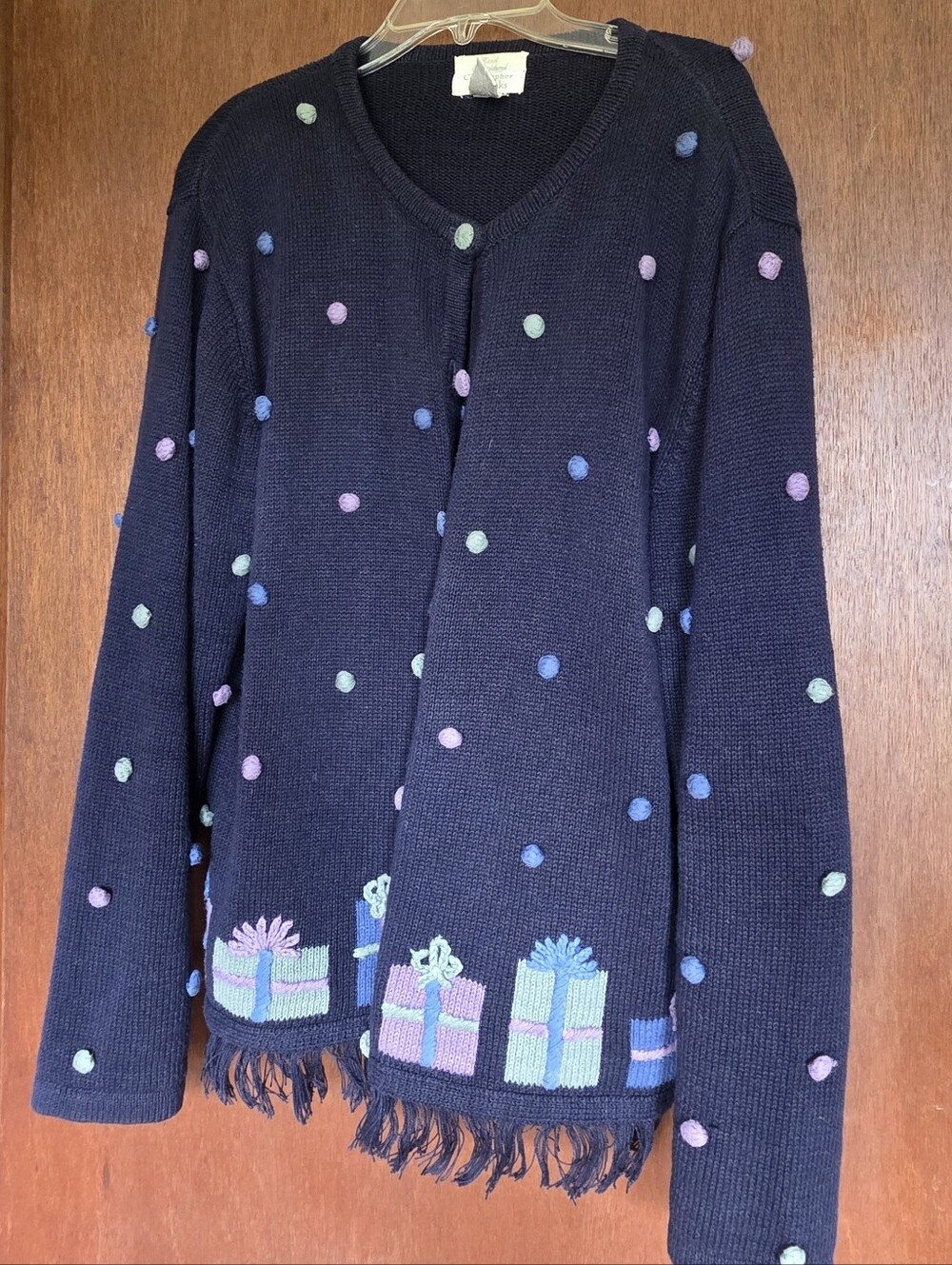 Vintage 90s Christopher & Banks Present Pom-Pom Knit Cardigan